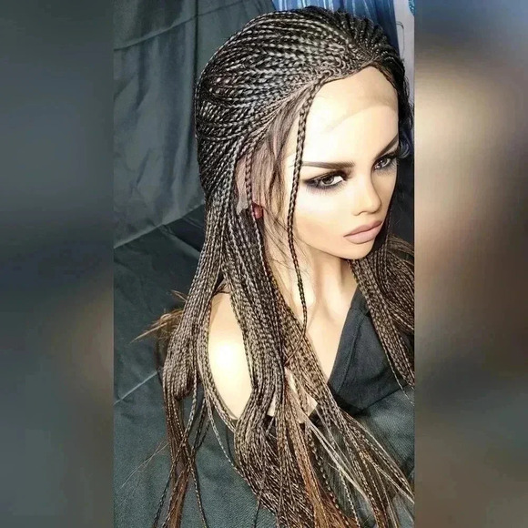 Braided wigs 100% handmade, long wig , ombre wig, box braids with cornro… - Picture 16 of 16